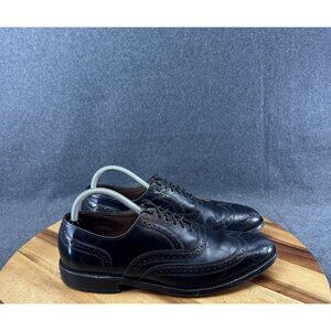 Allen Edmonds Lloyd Shoes Mens 9AA Black Leather Wingtip Lace Up Dress Shoe